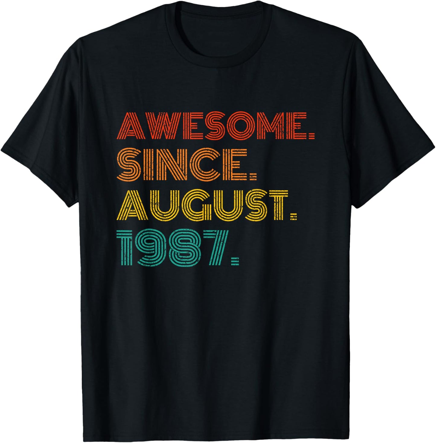 Awesome Since August 1987 Birthday Gifts Idea 1987 Vintage T-Shirt - T-Shirt | Black