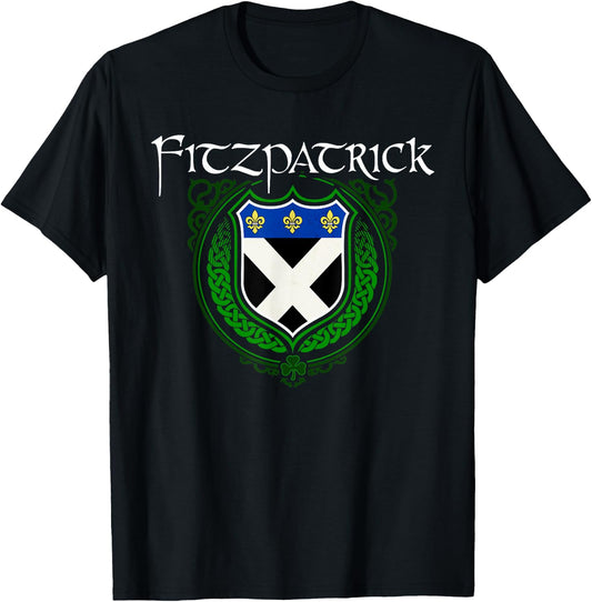 Fitzpatrick Surname Irish Clan Tartan Badge Ireland T-Shirt - T-Shirt | Black
