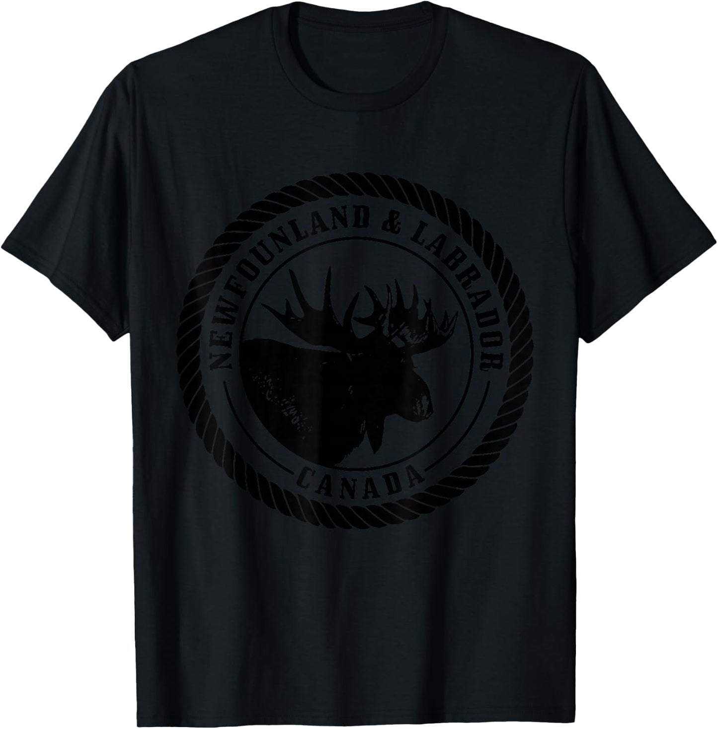 Newfoundland & Labrador Canada Moose Vintage Canadian T-Shirt - T-Shirt | Black
