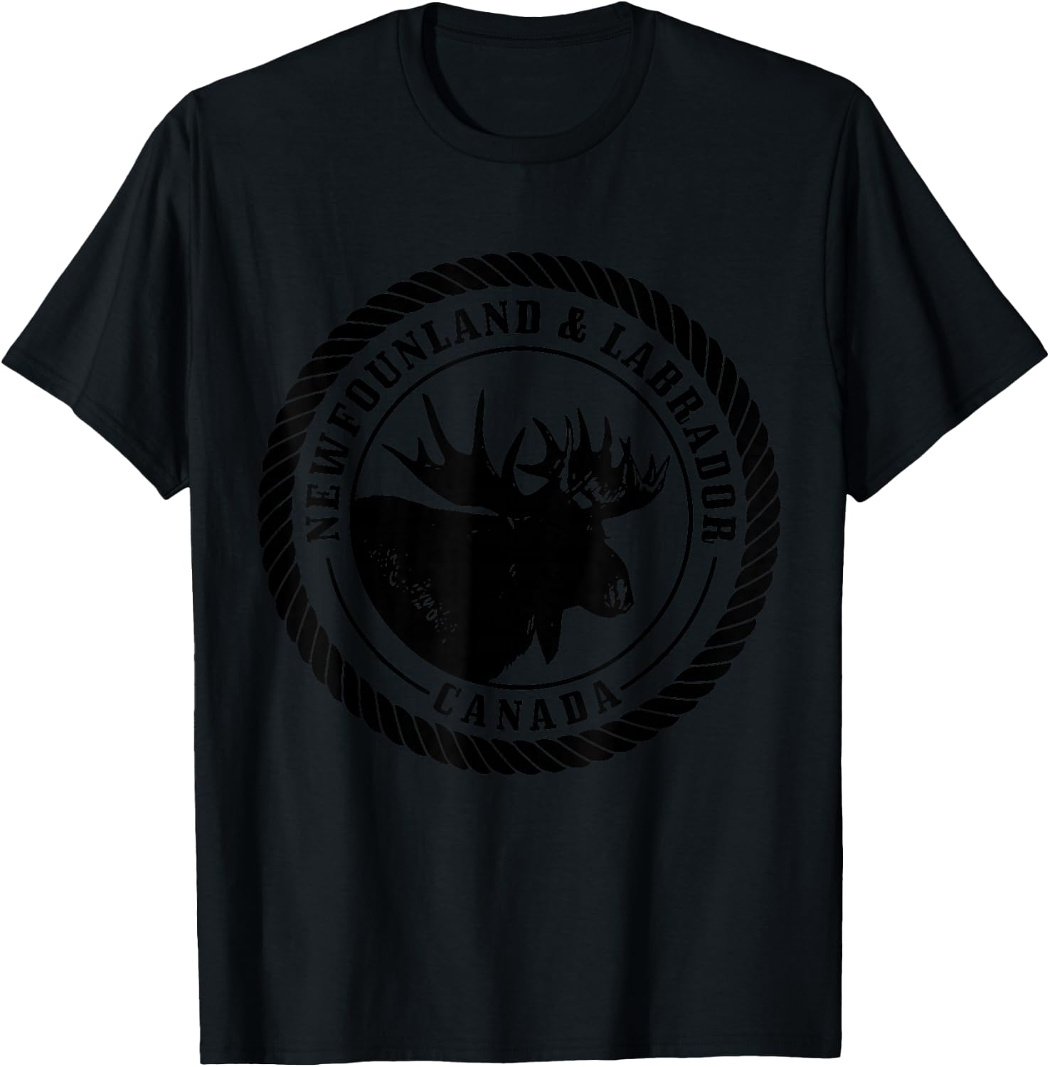 Newfoundland & Labrador Canada Moose Vintage Canadian T-Shirt - T-Shirt | Black