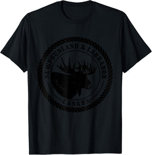 Newfoundland & Labrador Canada Moose Vintage Canadian T-Shirt - T-Shirt | Black