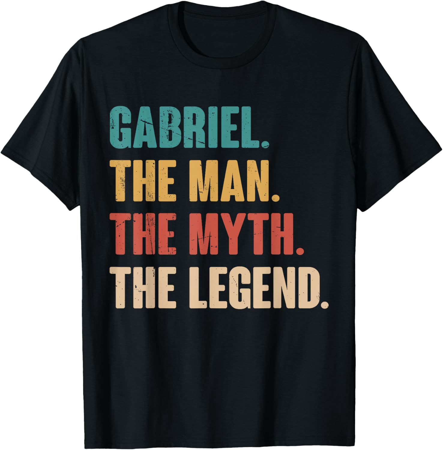 Gabriel The Man The Myth The Legend Retro Gift Gabriel T-Shirt - T-Shirt | Black