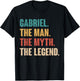 Gabriel The Man The Myth The Legend Retro Gift Gabriel T-Shirt - T-Shirt | Black