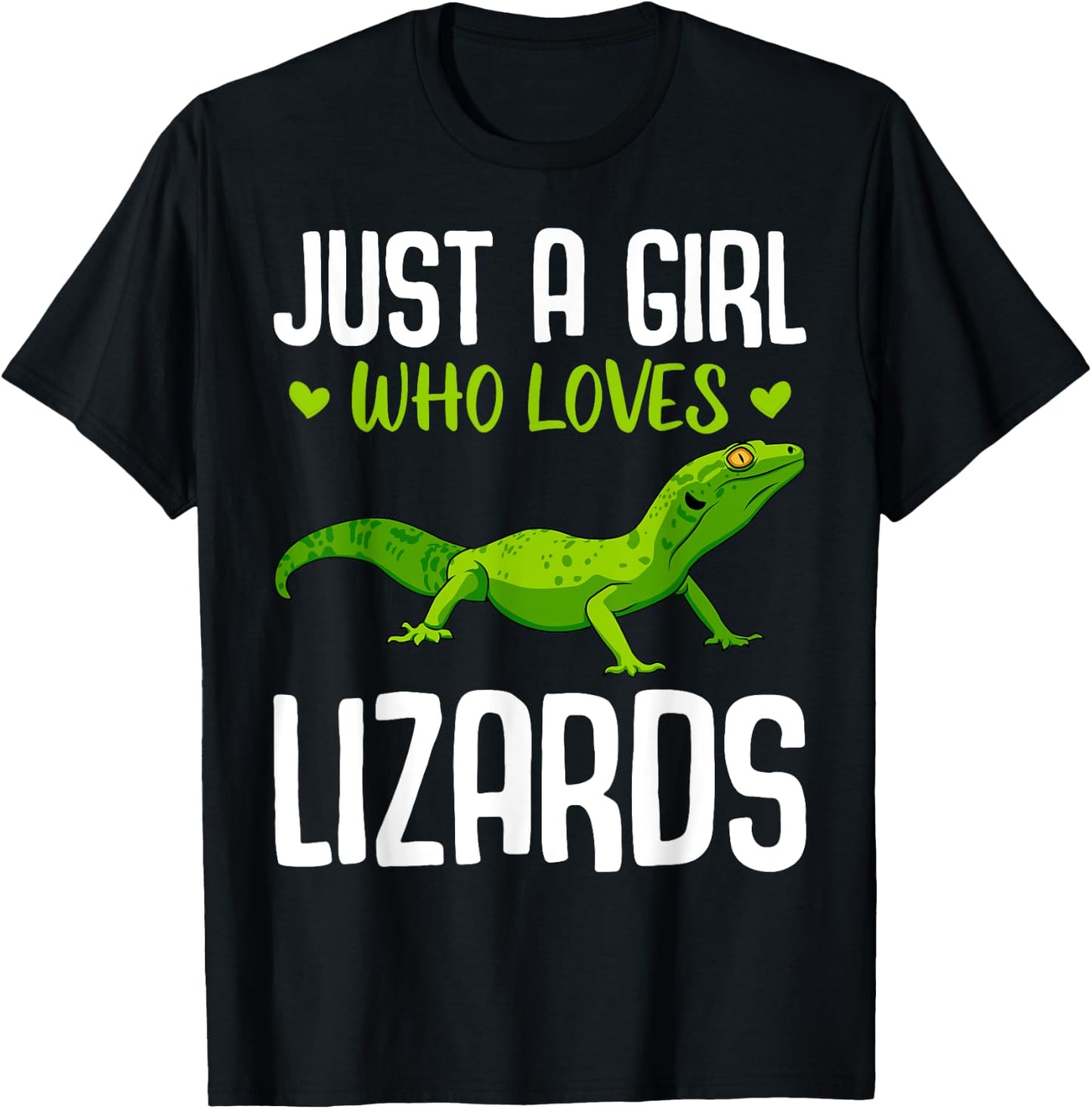 Funny Lizard Designs For Girls Kids Reptile Herpetologists T-Shirt - T-Shirt | Black