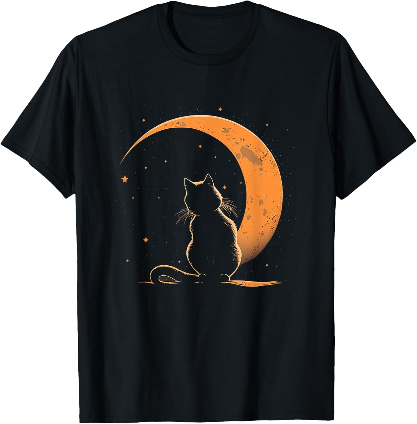 Cat Crescent Black Moon Sailor T-Shirt - T-Shirt | Black
