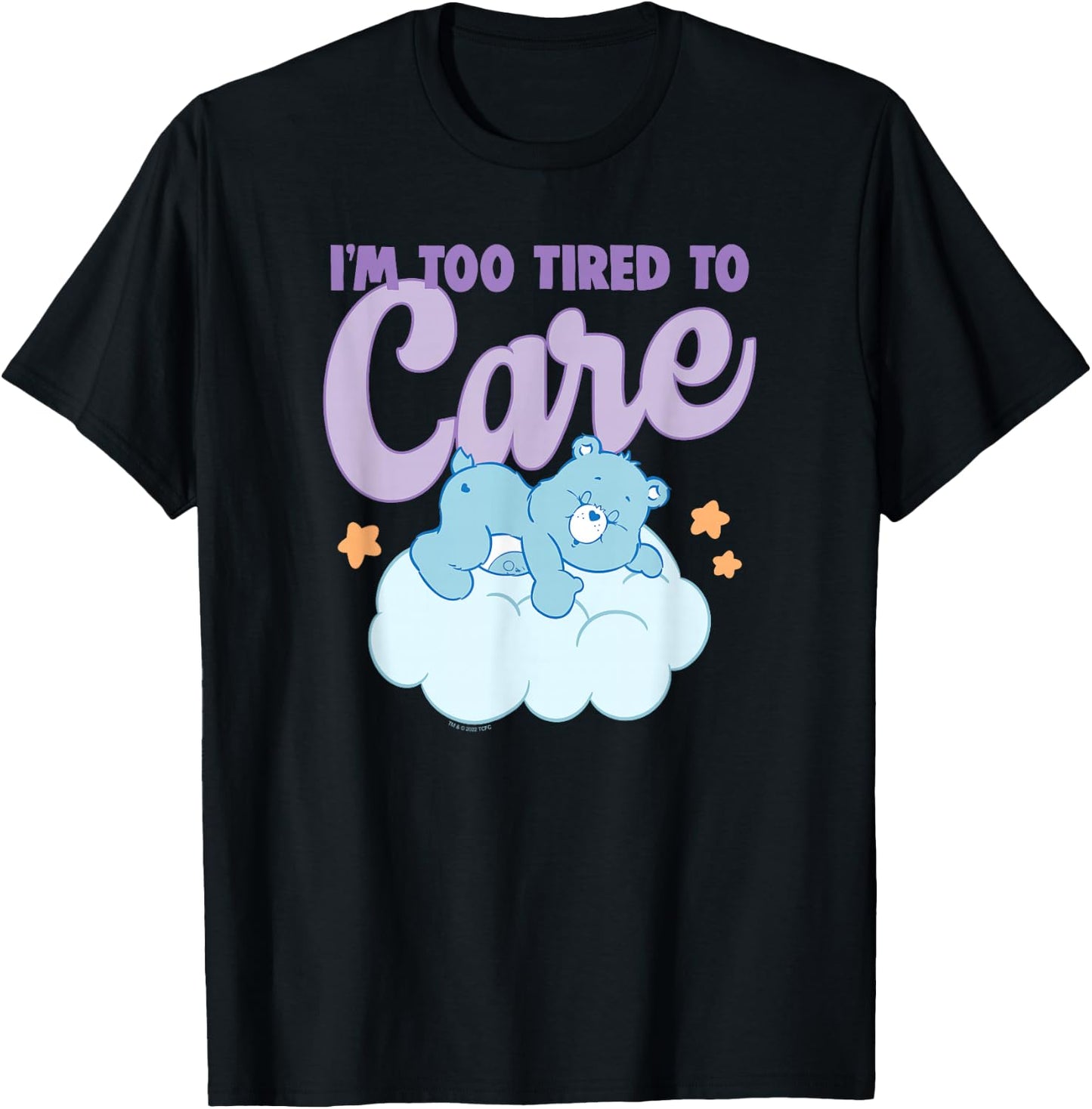 Care Bears I'm Too Tired to Care Sleepy Bedtime Bear T-Shirt - T-Shirt | Black