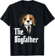 The Dogfather | Beagle Dad | Beagle Father Funny Dog Owner T-Shirt - T-Shirt | Black