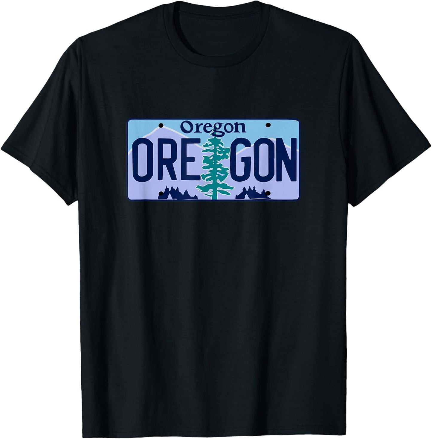 Oregon License Plate - Classic T-Shirt - T-Shirt | Black