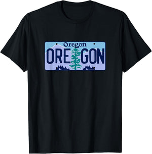 Oregon License Plate - Classic T-Shirt - T-Shirt | Black