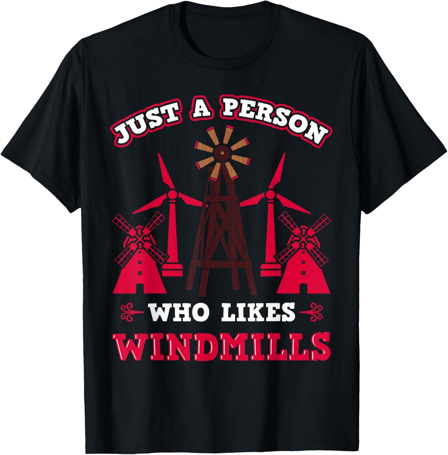 Windmill Technician Windpumps Worker Wind Turbine Engineer T-Shirt - T-Shirt | Black