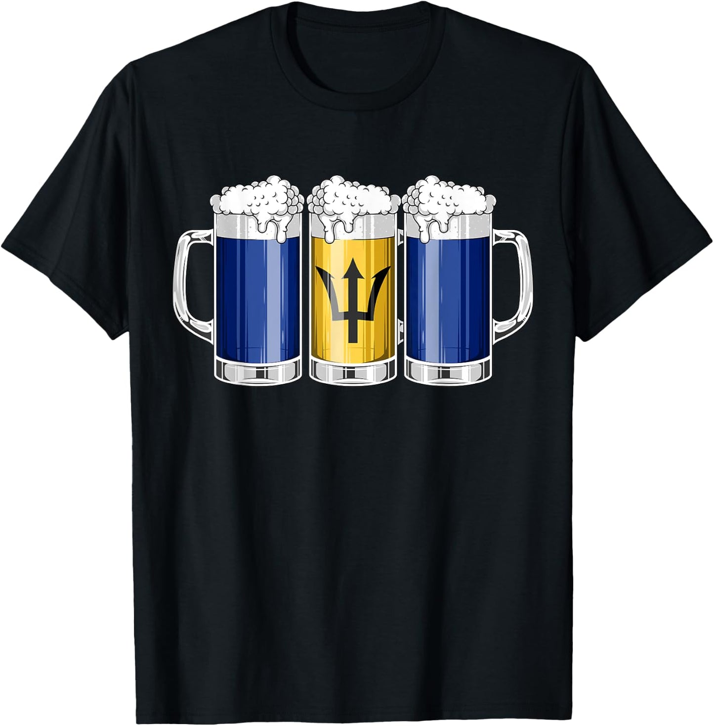Beer Barbadian Shirt - Beer Barbados Flag Patriotic Men T-Shirt - T-Shirt | Black