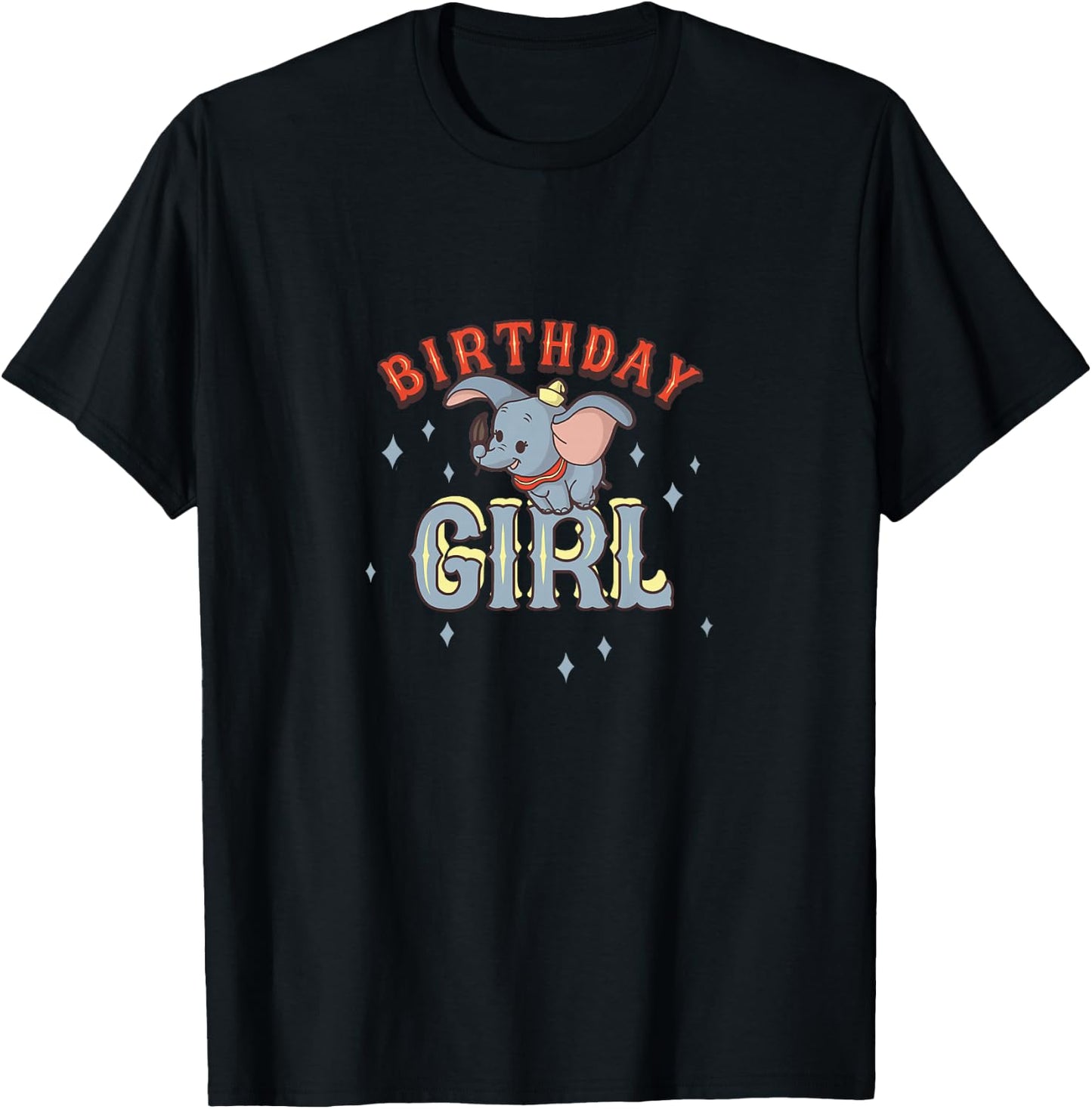 Kids Disney Dumbo Birthday Girl Cute Flying Portrait Youth T-Shirt - T-Shirt | Black