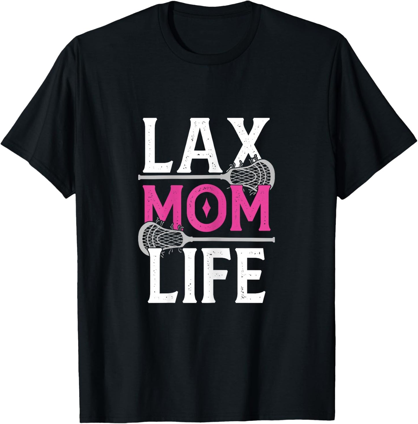 Life Mom Lacrosse Lax Player Daughter Son Stick Ball Sport T-Shirt - T-Shirt | Black