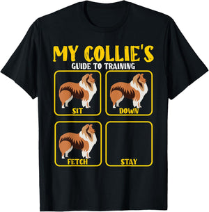 Funny rough collie guide to training for collie moms dads T-Shirt - T-Shirt | Black