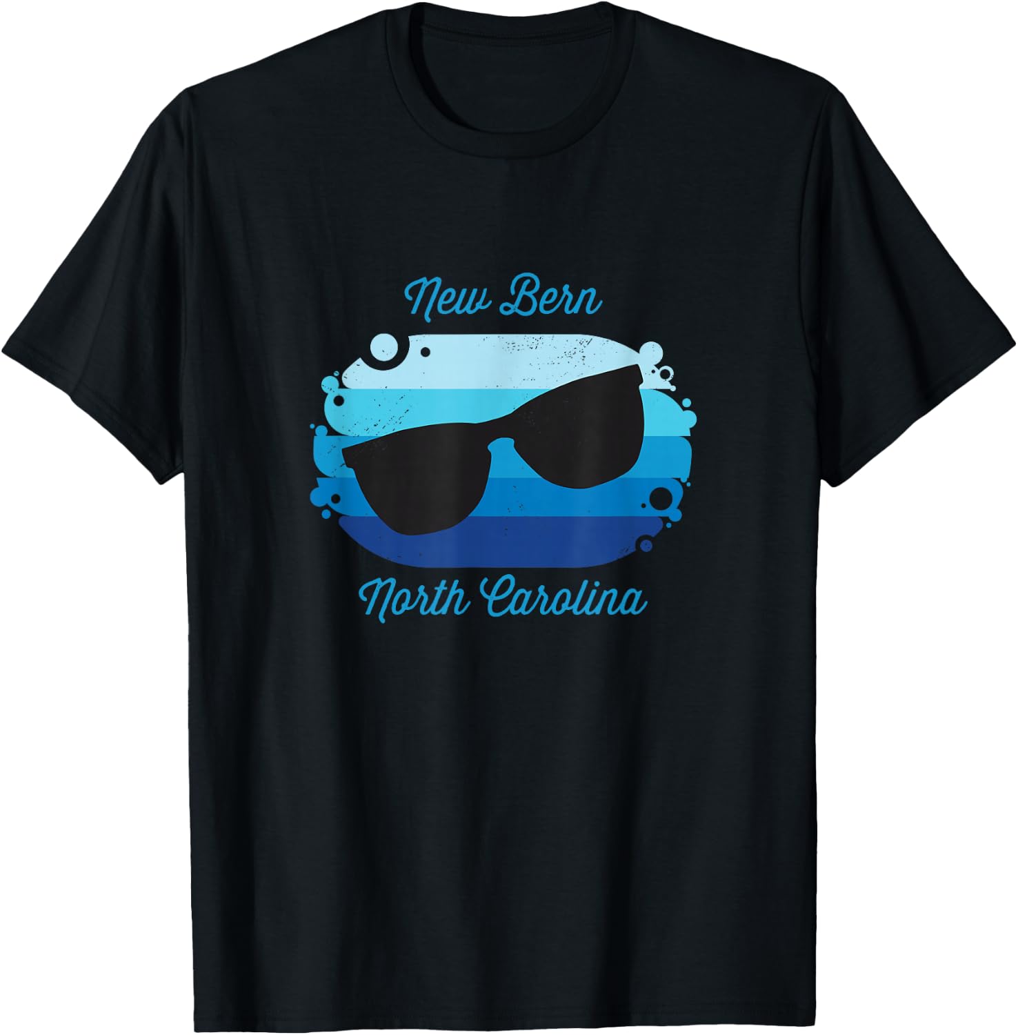 New Bern NC North Carolina Souvenir Nautical Surfer Graphic T-Shirt - T-Shirt | Black