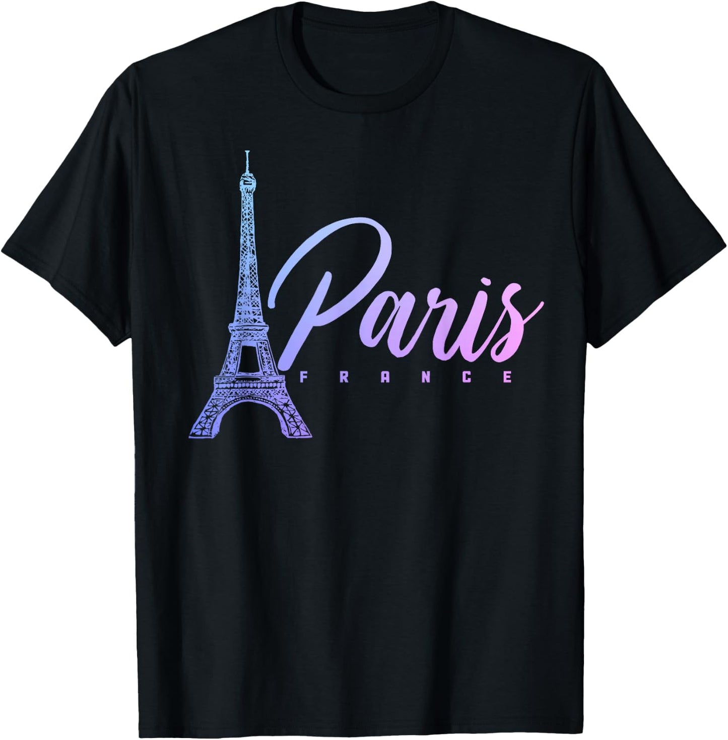 Paris France Eiffel Tower French Souvenir Vintage T-Shirt - T-Shirt | Black