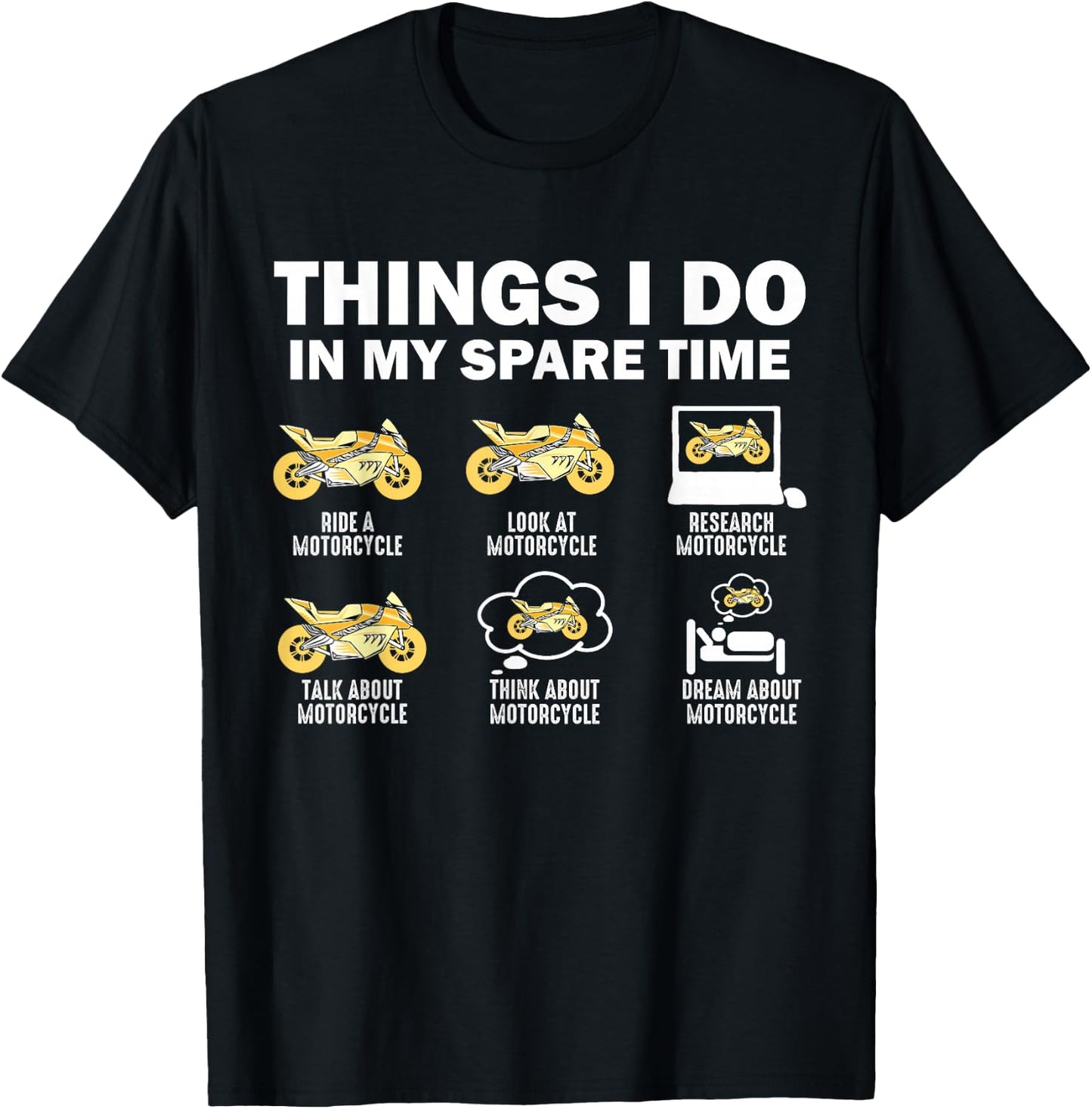 Things I Do In My Spare Time Motorcycle T-Shirt - T-Shirt | Black