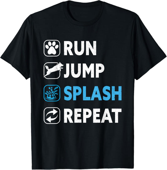 Dog Dock Jumping Dock Diving Dogs T-Shirt - T-Shirt | Black
