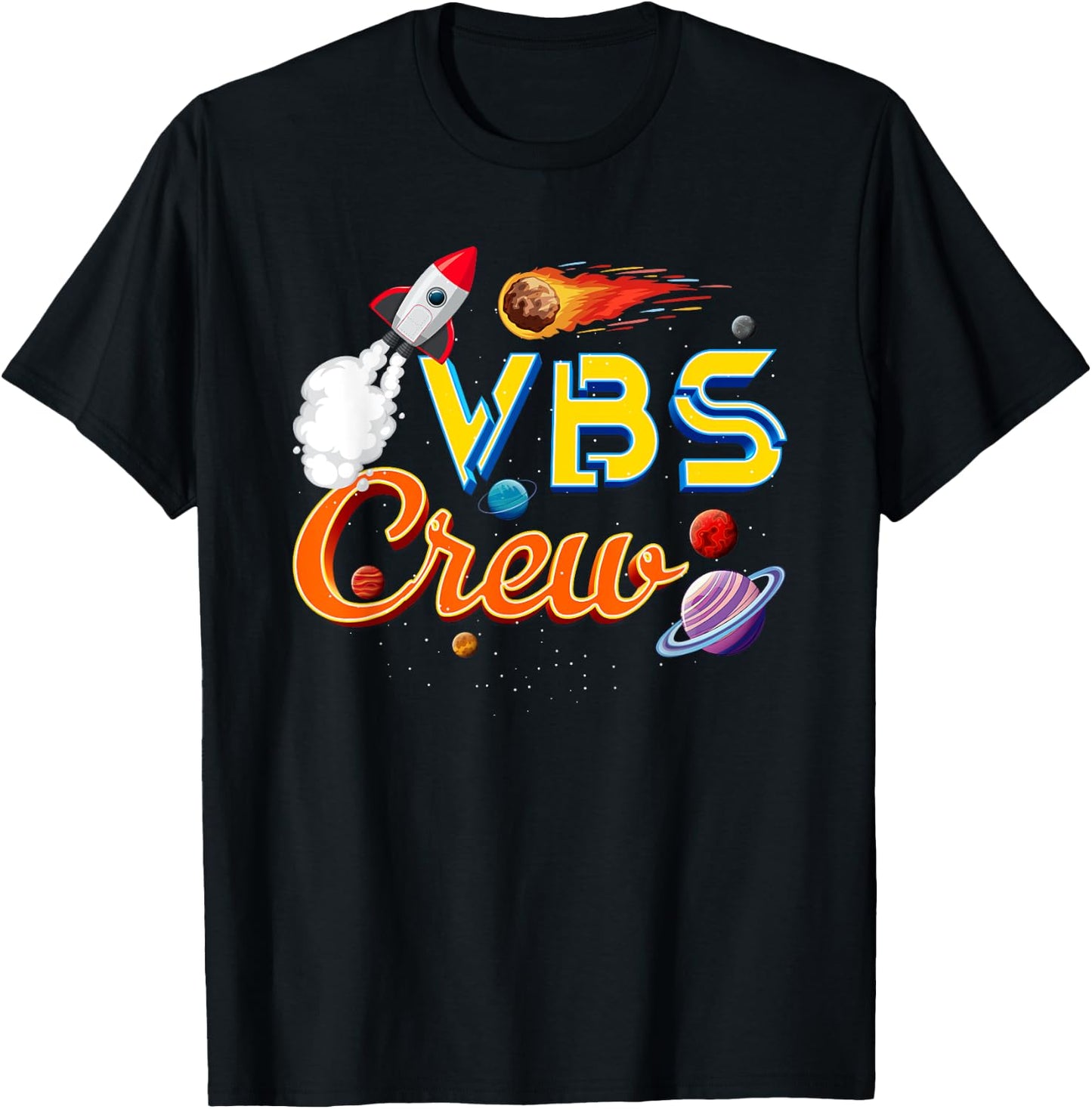 VBS Crew Back To School Space Astronaut Galaxy Jesus T-Shirt - T-Shirt | Black