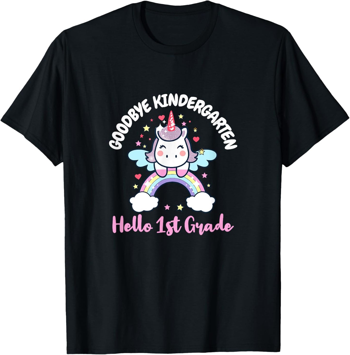 Goodbye Kindergarten Hello First Grade Day Back To School T-Shirt - T-Shirt | Black