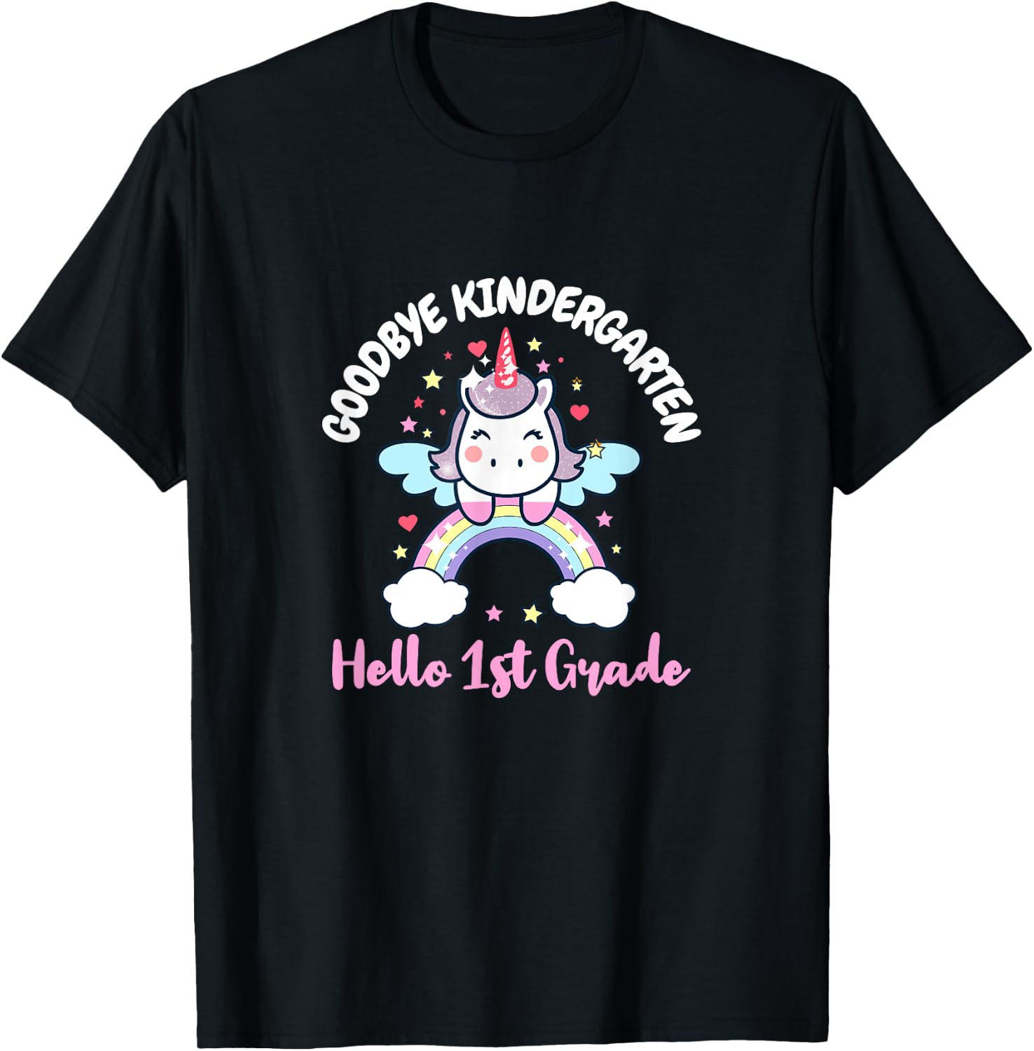 Goodbye Kindergarten Hello First Grade Day Back To School T-Shirt - T-Shirt | Black
