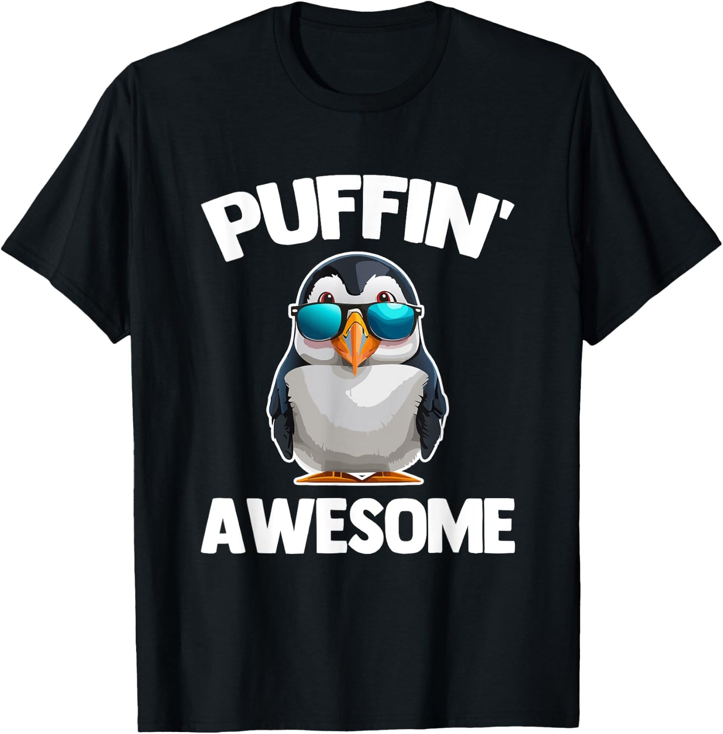 Puffin' Awesome - Funny Puffin Bird Sea Bird Cute Puffins T-Shirt - T-Shirt | Black