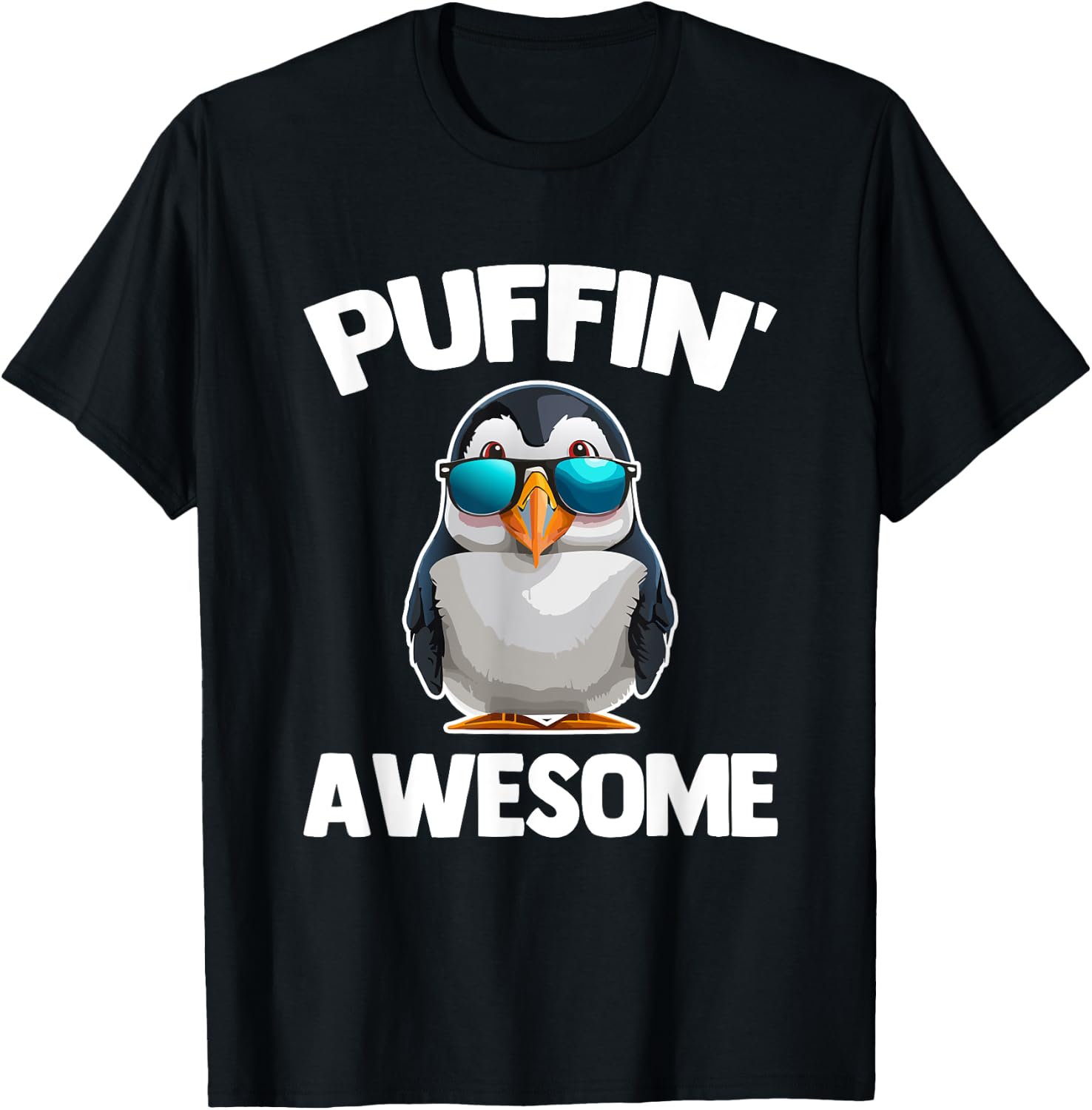 Puffin' Awesome - Funny Puffin Bird Sea Bird Cute Puffins T-Shirt - T-Shirt | Black