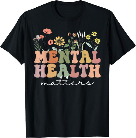 Mental Health Matters Human Brain Illness Awareness T-Shirt - T-Shirt | Black