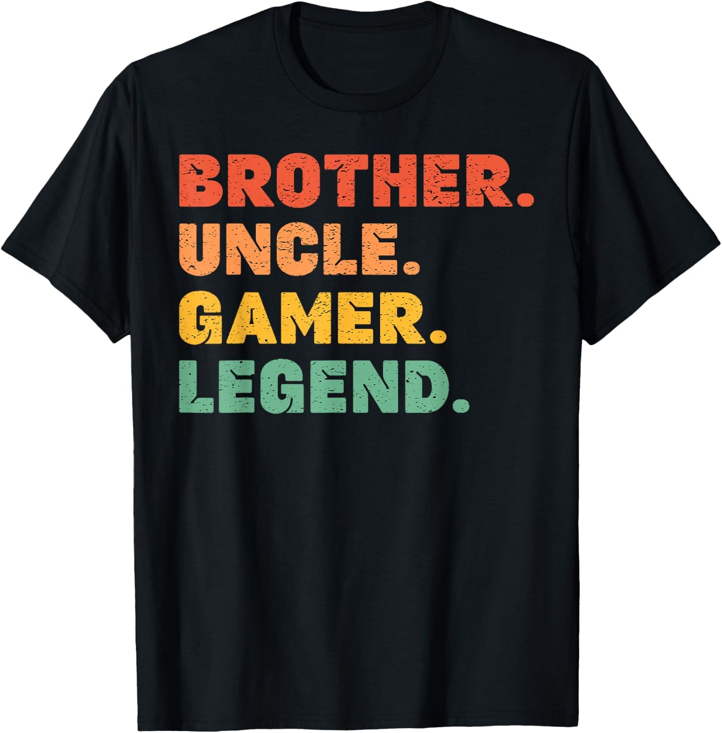 Funny Gamer Brother Uncle Gaming Legend Vintage Video Game T-Shirt - T-Shirt | Black