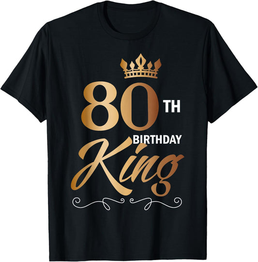 80 Year Old Birthday Husband 80th Birthday King Classic T-Shirt - T-Shirt | Black