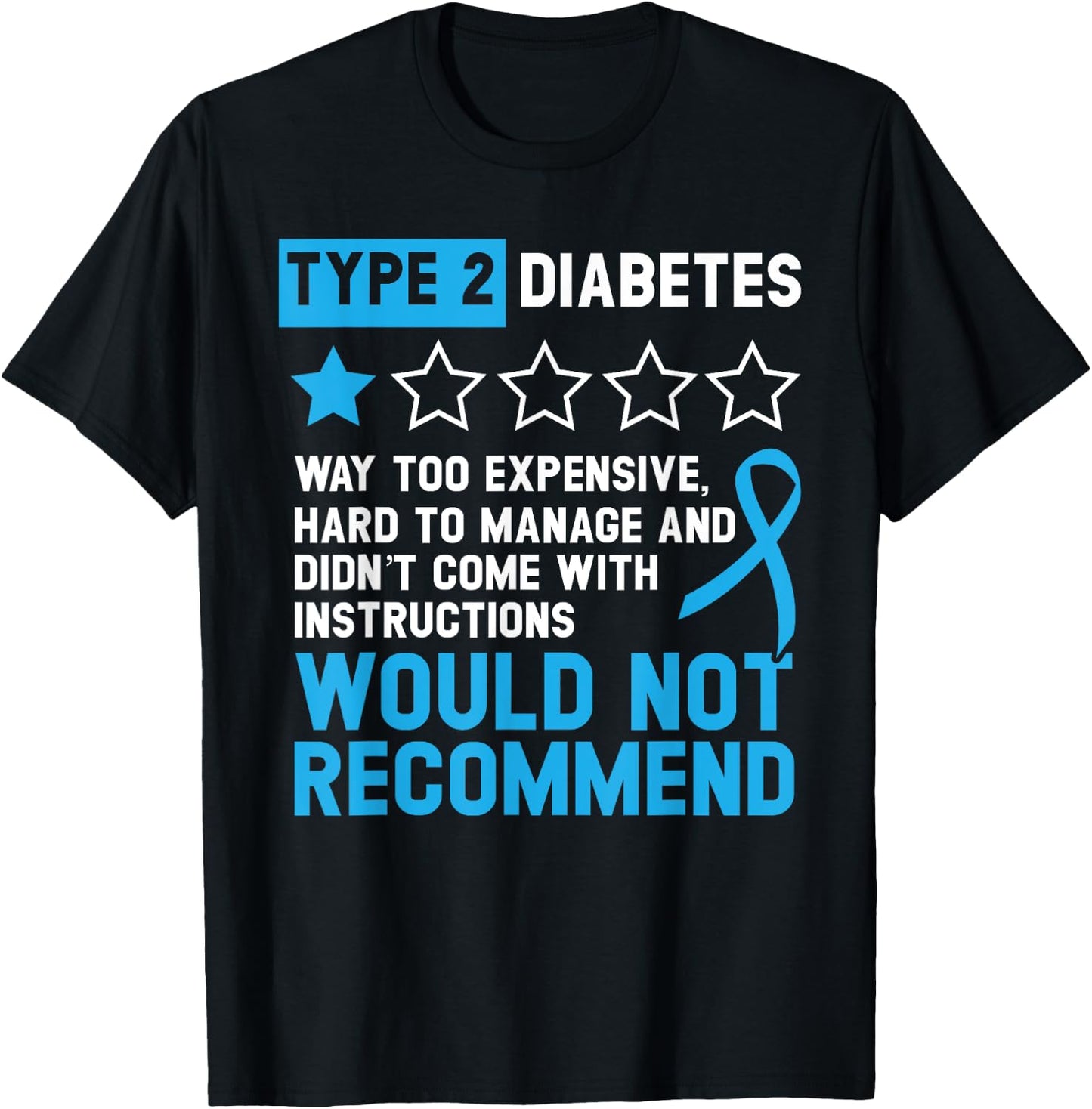 Type 2 Diabetes T2D Warrior Diabetes Awareness T-Shirt - T-Shirt | Black