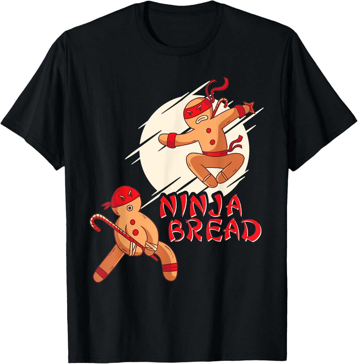Funny Christmas Shirt for Boys Men Kids Karate Ninja Bread T-Shirt - T-Shirt | Black