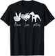 peace love and Pitties Pitbull T-Shirt - T-Shirt | Black