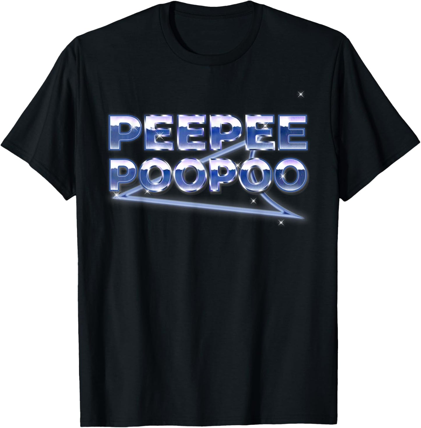 Peepee Poopoo Funny Retro Vaporwave Gaming Viral Text Humor T-Shirt - T-Shirt | Black