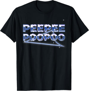 Peepee Poopoo Funny Retro Vaporwave Gaming Viral Text Humor T-Shirt - T-Shirt | Black