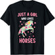 Just A Girl Who Loves Horses Equestrian For Girls T-Shirt - T-Shirt | Black