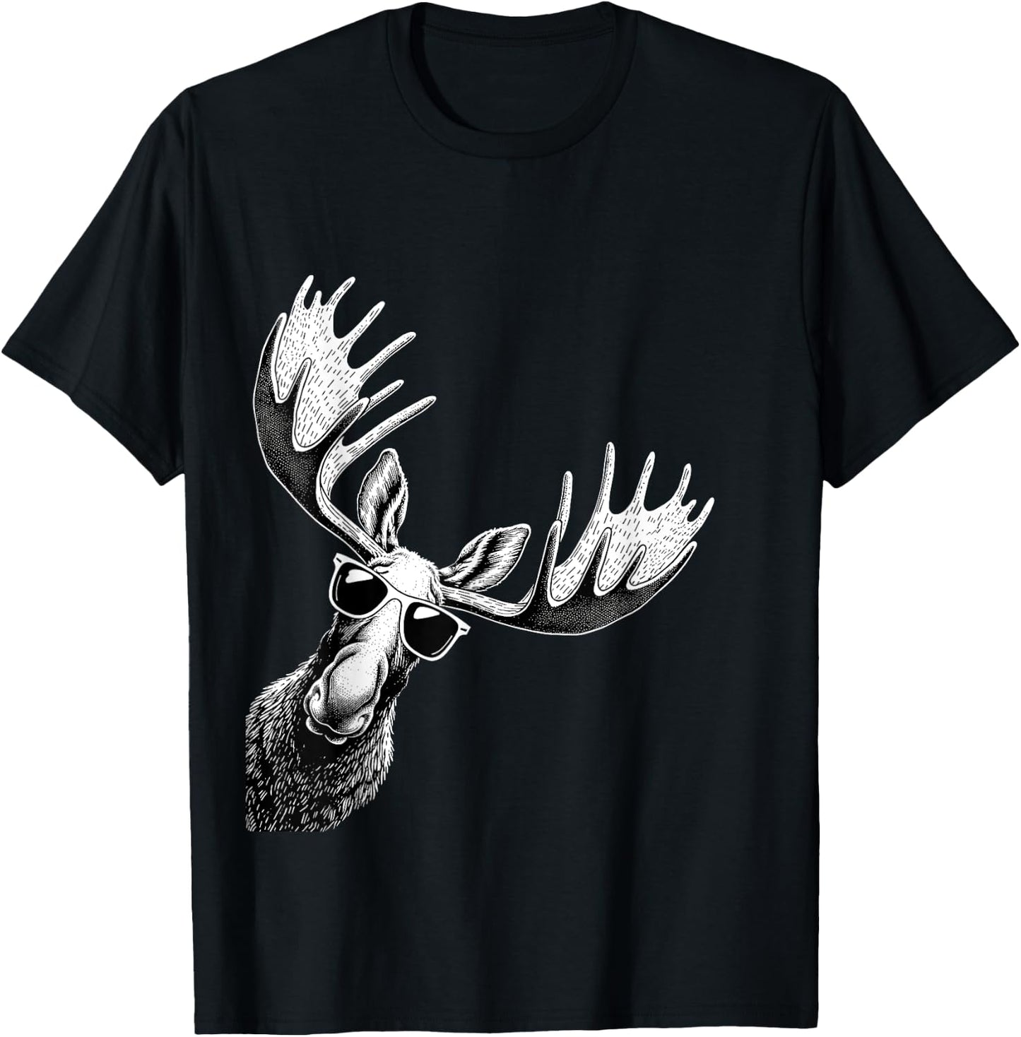 Funny Moose Wearing Sunglasses Alaska Moose Lovers T-Shirt - T-Shirt | Black