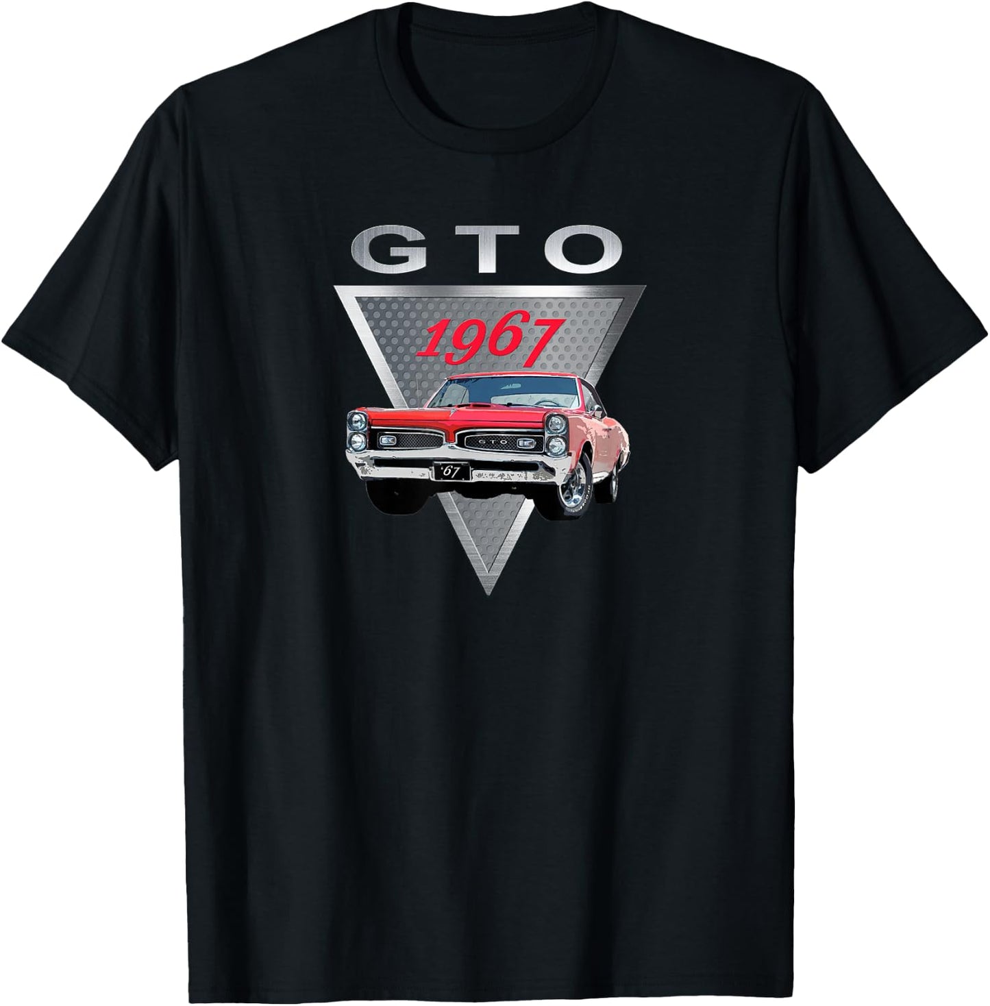 American Muscle CAR, RED 1967 GTO, Classic HOT RODS, CAR Guy T-Shirt - T-Shirt | Black