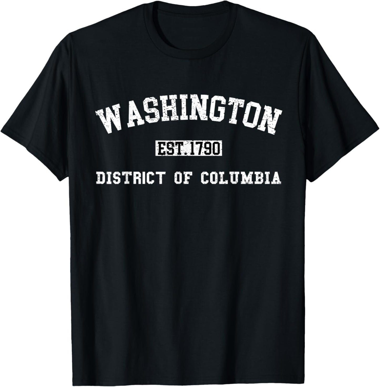 Vintage Washington DC USA Varsity Style Sports T-Shirt - T-Shirt | Black