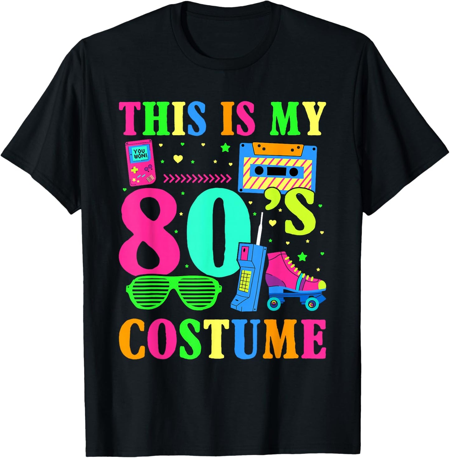 This is My 80s Costume Halloween Party Pop Lover Idea T-Shirt - T-Shirt | Black