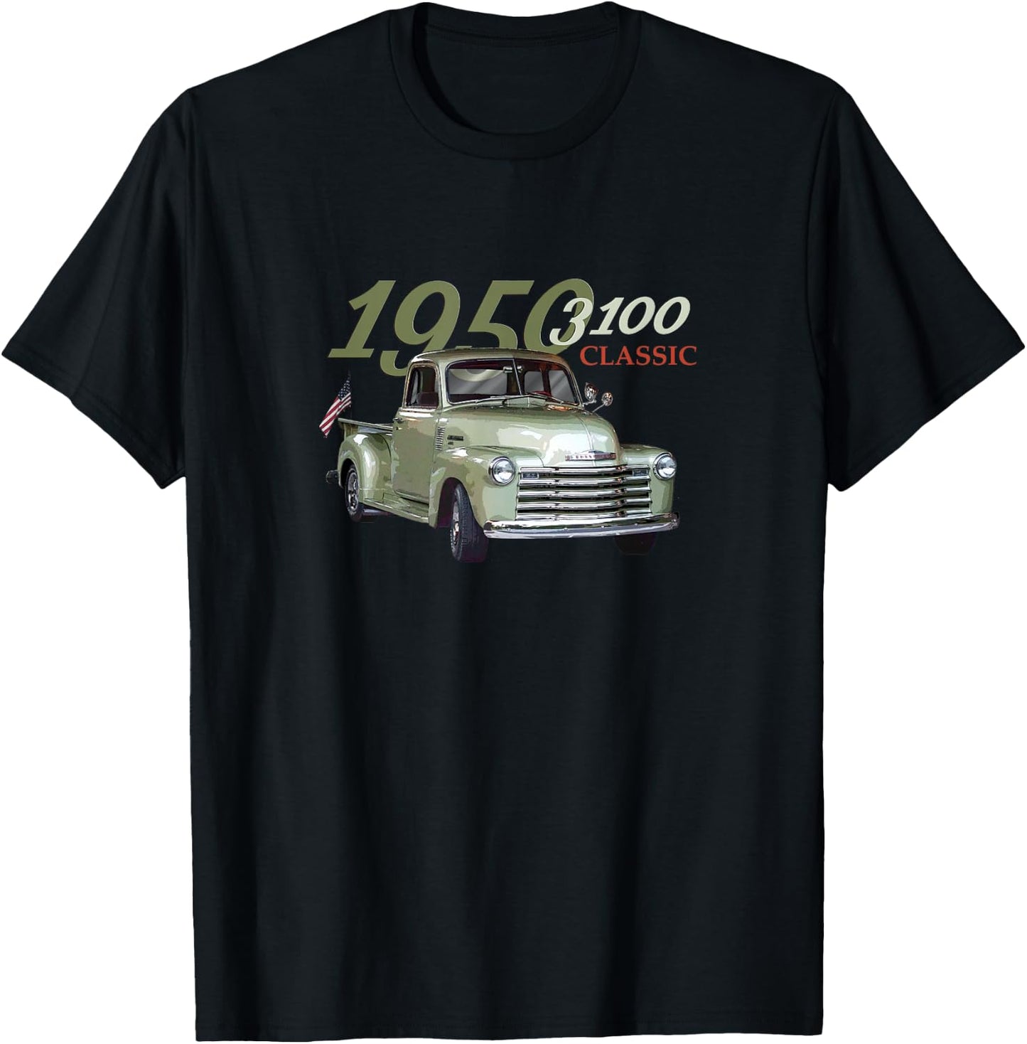 Vintage 1950 3100 Pickup Truck, Car Guys, Classic Trucks T-Shirt - T-Shirt | Black