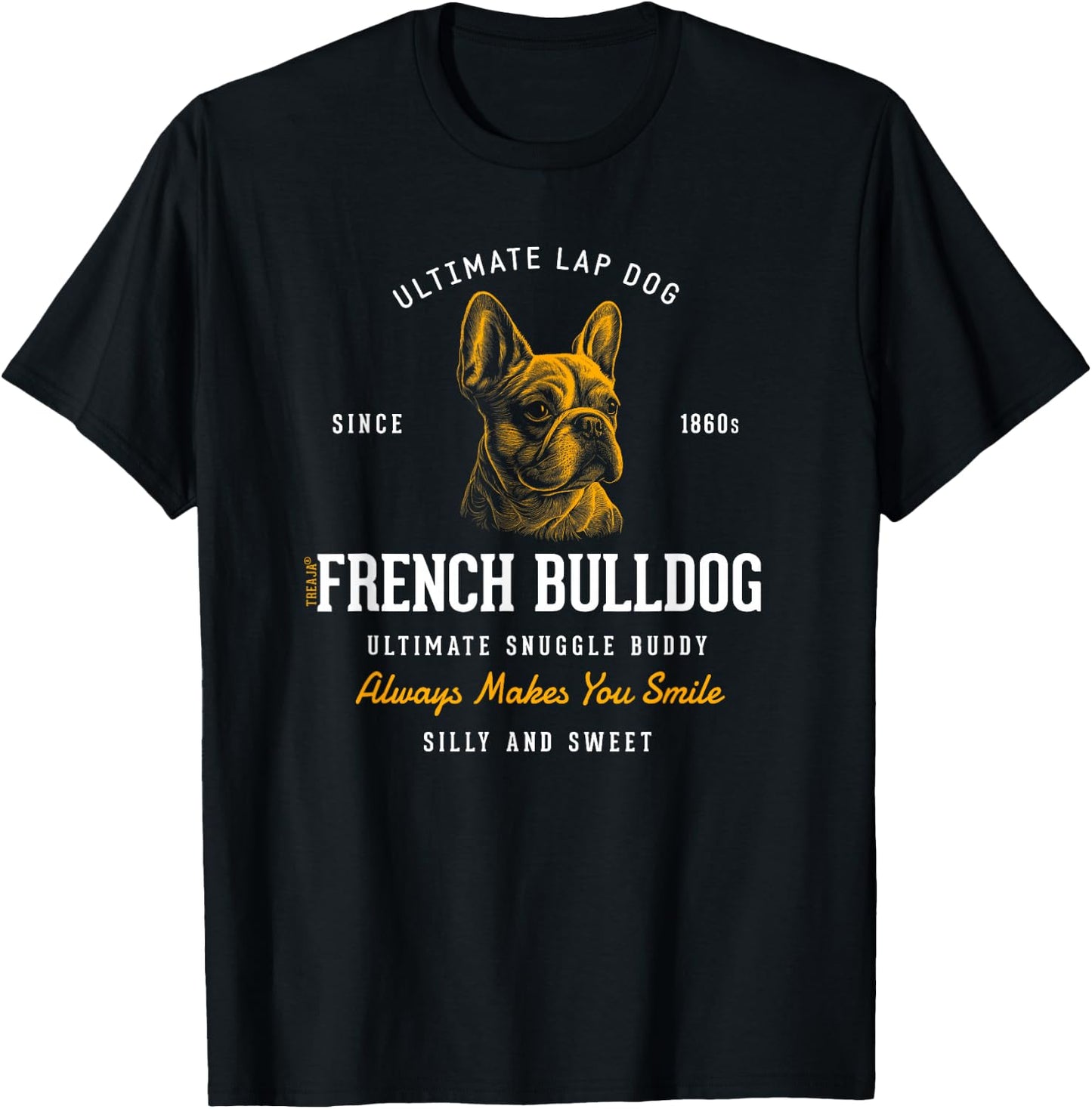 Vintage Styled Retro French Bulldog T-Shirt - T-Shirt | Black