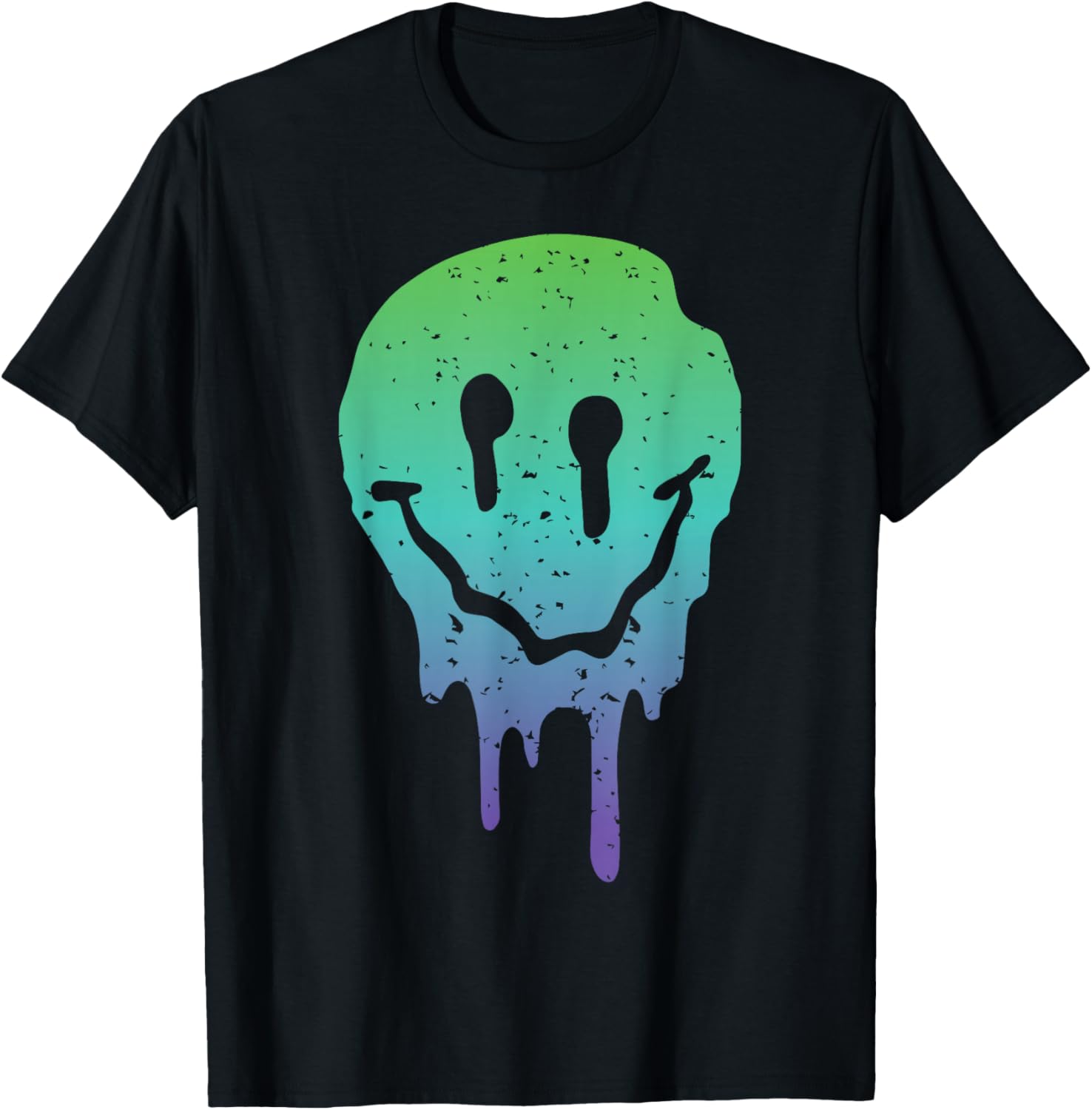 Synthwave Aesthetic Techno Music Rave Acid Face Raver T-Shirt - T-Shirt | Black