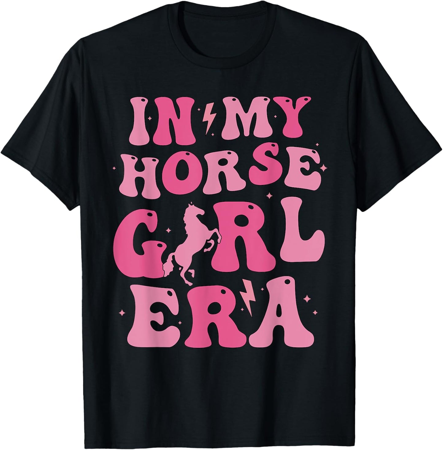 In my horse girl era cute horse girl horse lover groovy T-Shirt - T-Shirt | Black