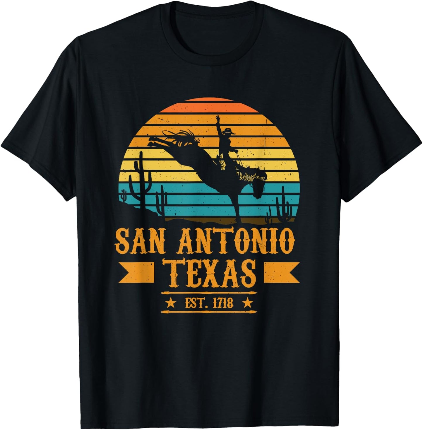 San Antonio Texas Rodeo Rider Horse - San Antonio Texas T-Shirt - T-Shirt | Black