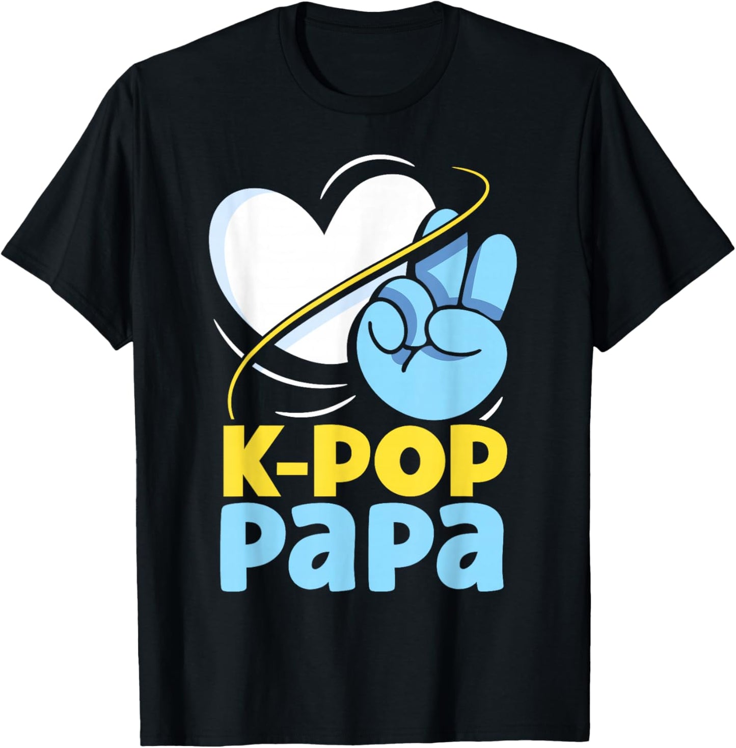 K-POP Papa Music Korean K-Pop Cute Lover Dad Father Daddy T-Shirt - T-Shirt | Black