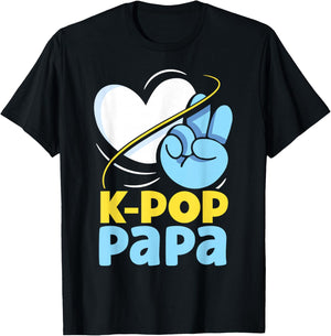 K-POP Papa Music Korean K-Pop Cute Lover Dad Father Daddy T-Shirt - T-Shirt | Black