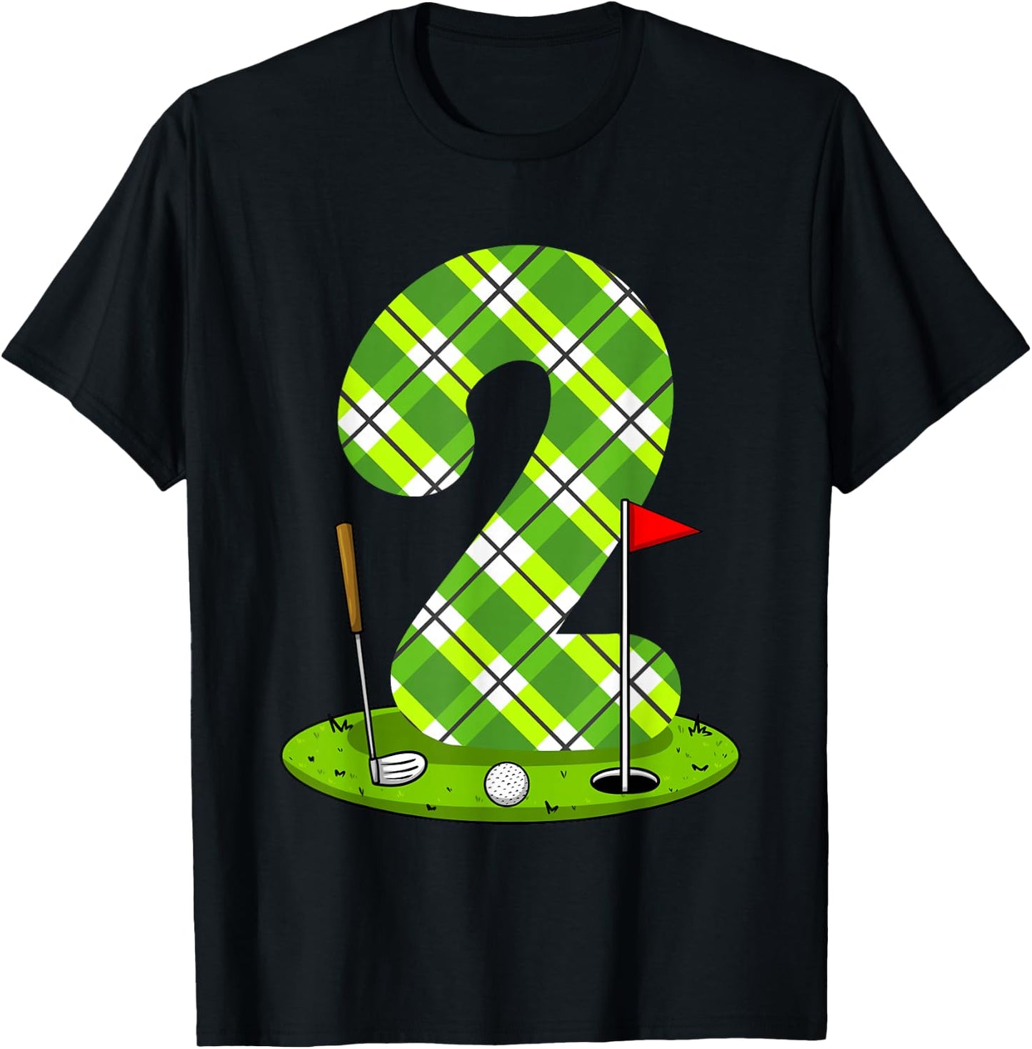 Golf Birthday Shirt For Kids 2nd Birthday Party Golfer T-Shirt - T-Shirt | Black