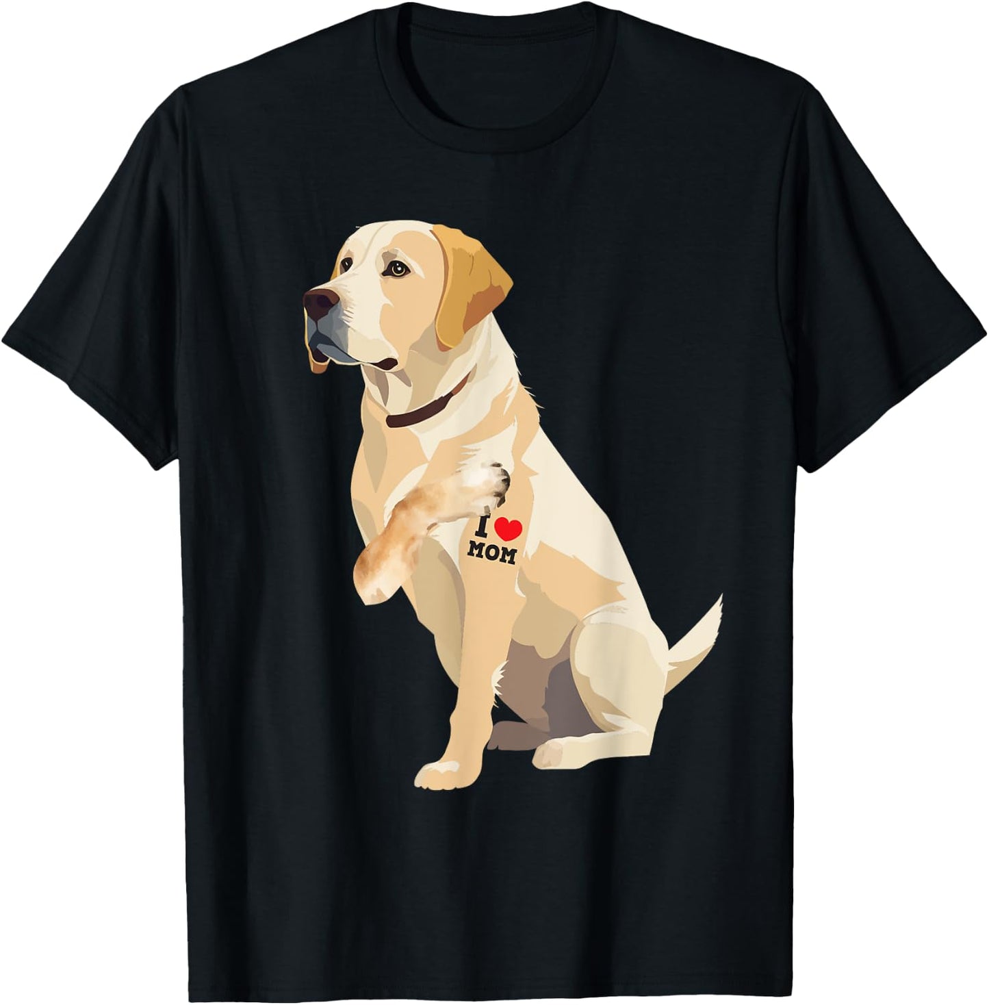 I Love Mom - Tattooed Labrador Dog Owner Animal Pet Trainer Women Girls Kids T-Shirt - T-Shirt | Black