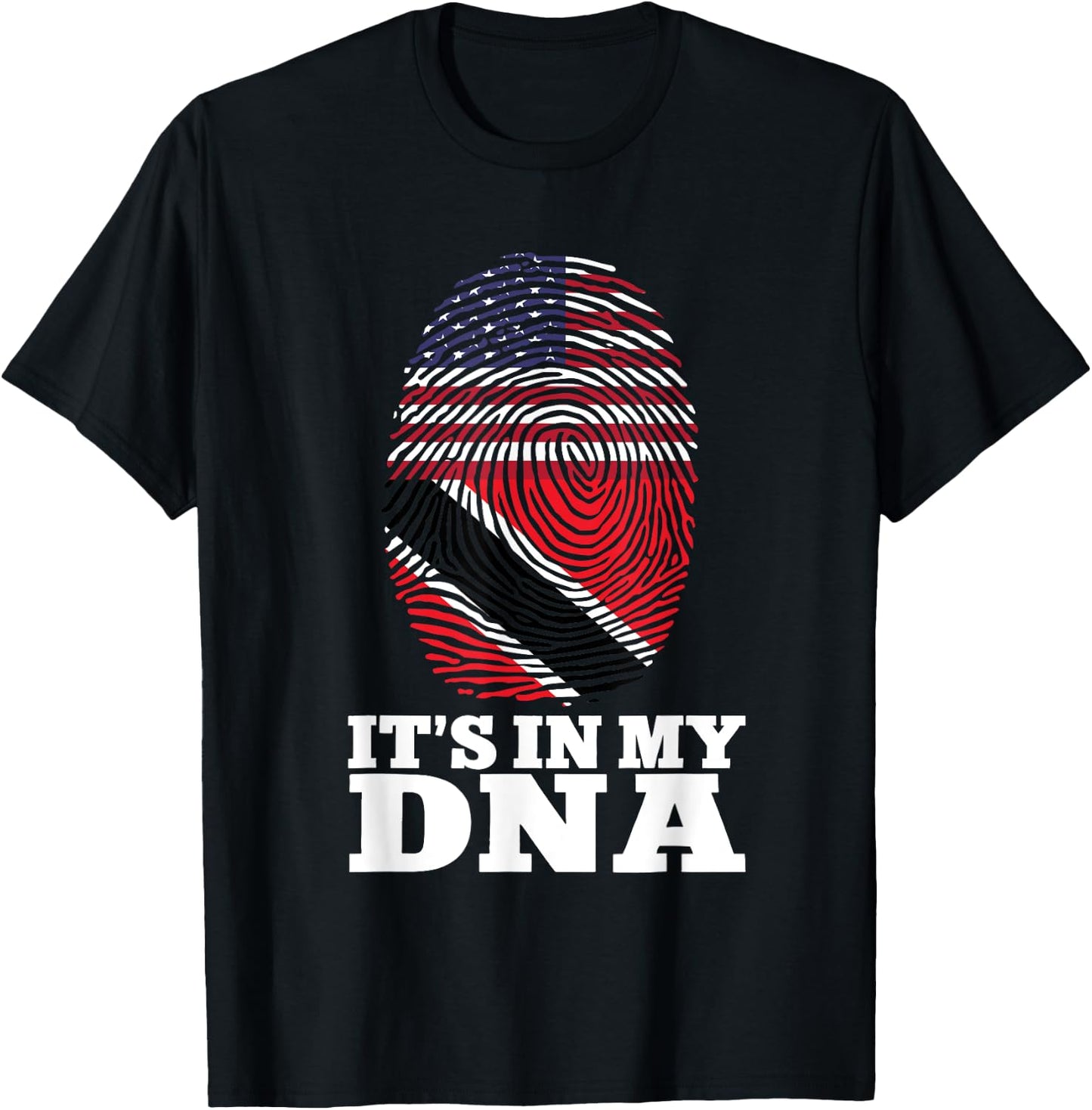 American Flag Trinidad And Tobago It's In My DNA Women Men T-Shirt - T-Shirt | Black